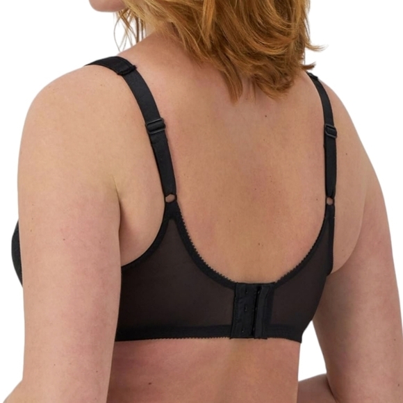 Bali Black Satin Minimizer Underwire Bra 34D - Picture 3 of 5